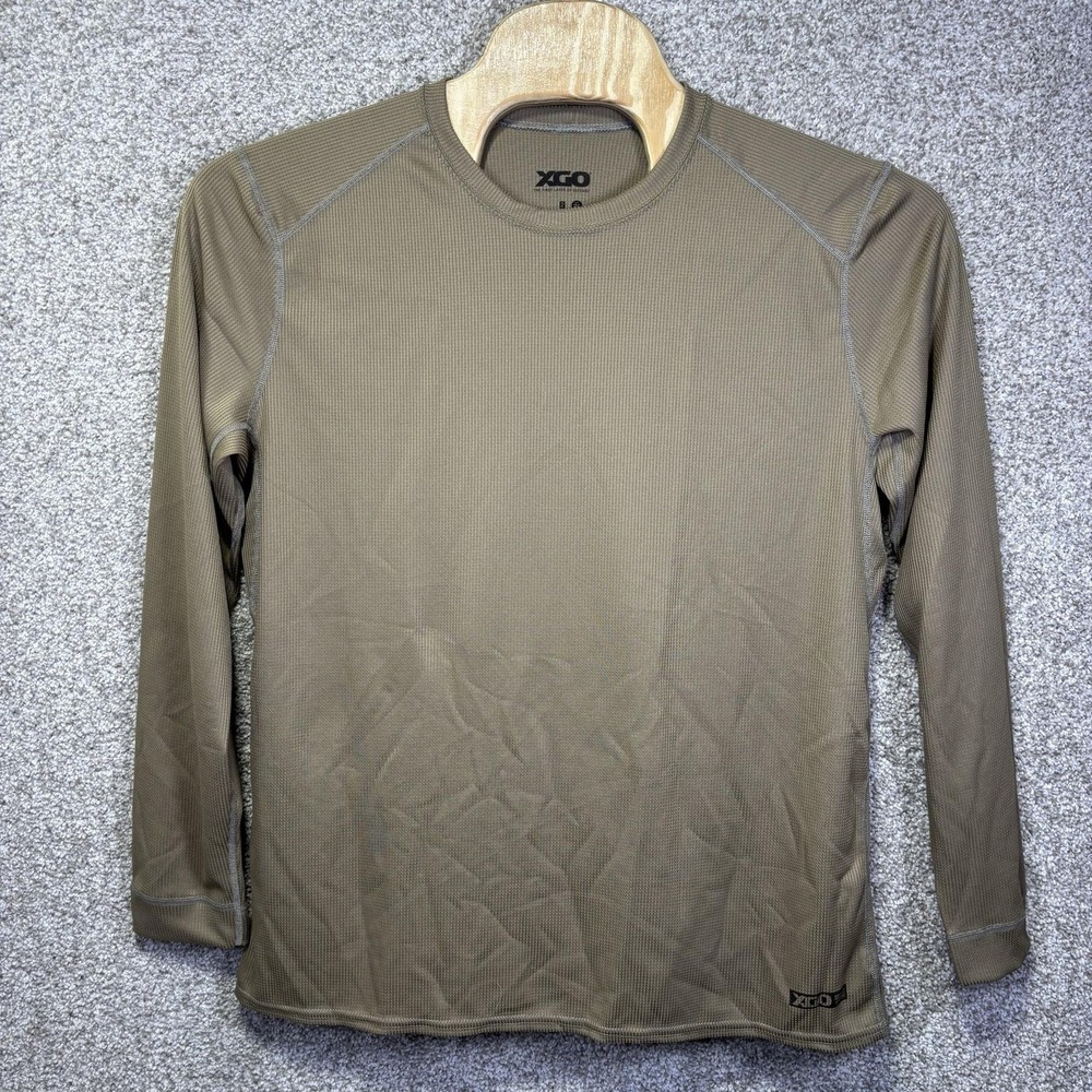 XGO Shirt Mens Large Brown Acclimate Dry Athletic Long Sleeve Base Layer UPF 25